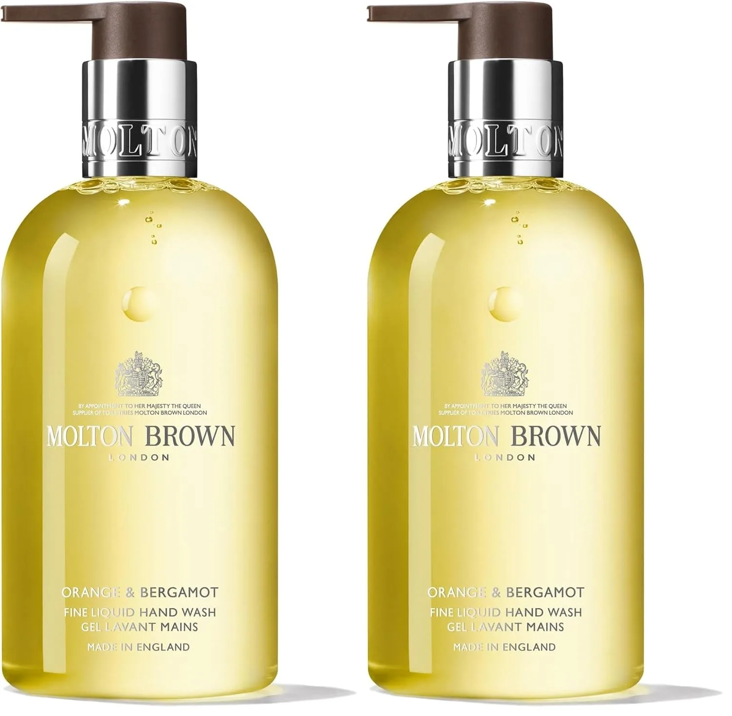 Жидкое средство для мытья рук Molton Brown Orange & Bergamot Fine Liquid, 10 эт. унция 296 мл (2 шт.), Multicolor