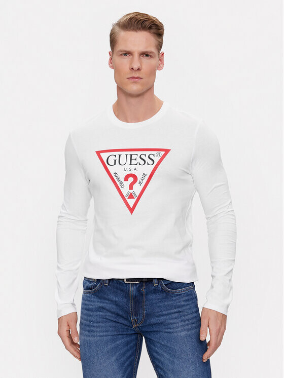 

Облегающий крой с длинными рукавами Guess, белый
