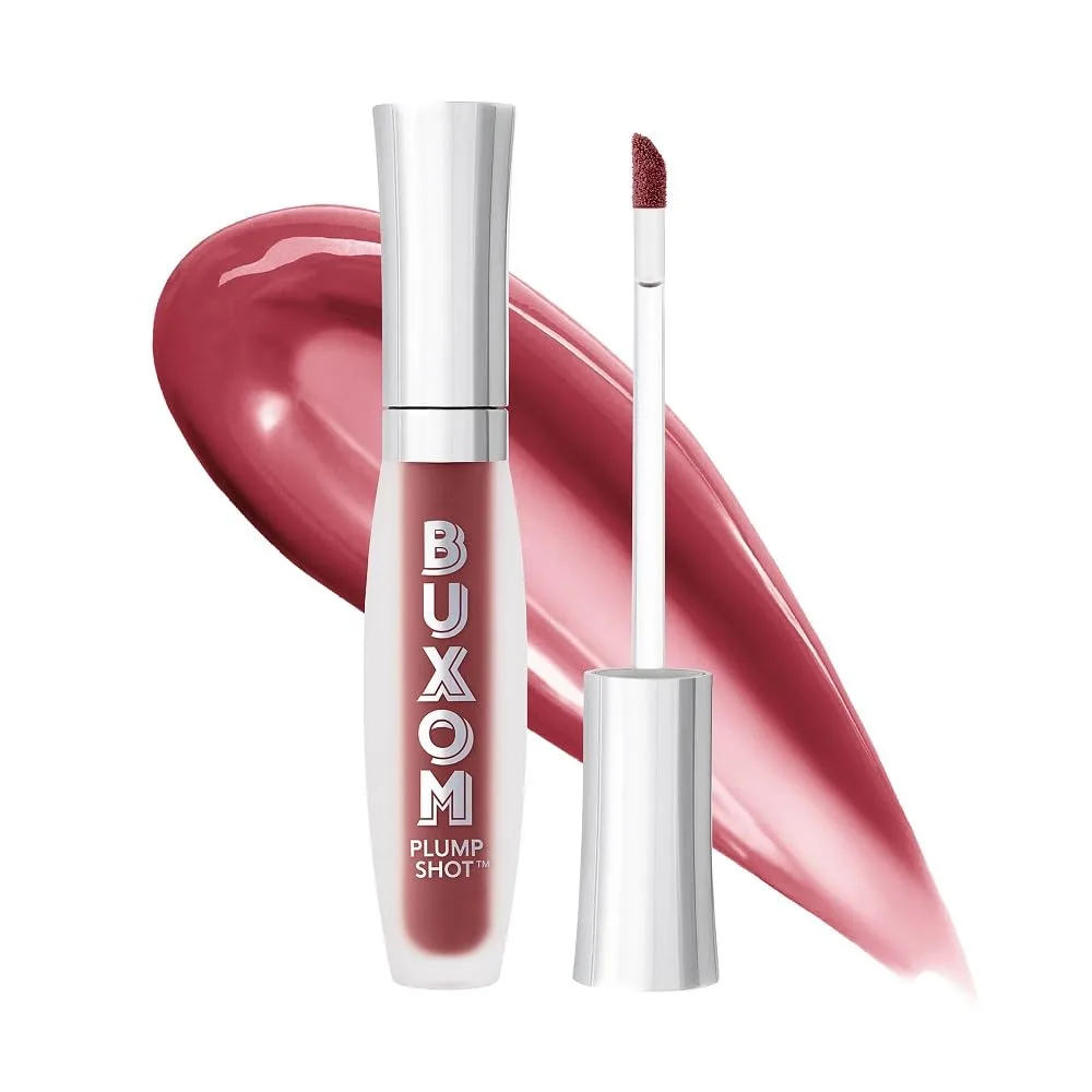 Сыворотка для губ Buxom Plump Shot Peptides, блеск для губ с эффектом увеличения объема, обогащенный пептидами, гиалуроновой кислотой, маслом авокадо и жожоба. Не тестируется на животных., Sheer Glossy - Hypnotic Garnet (Brick Red)