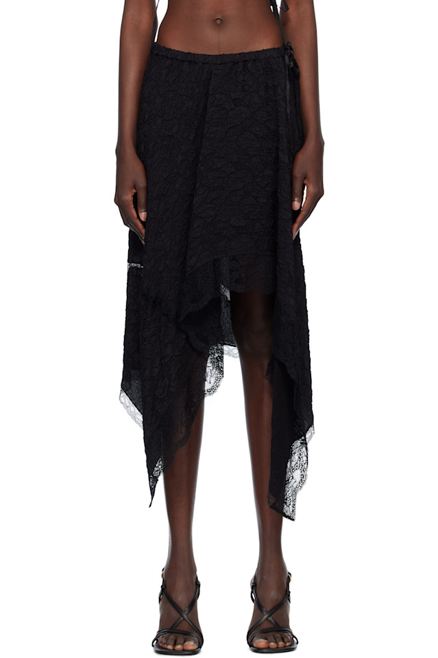

Юбка миди клоке Dries Van Noten, черный