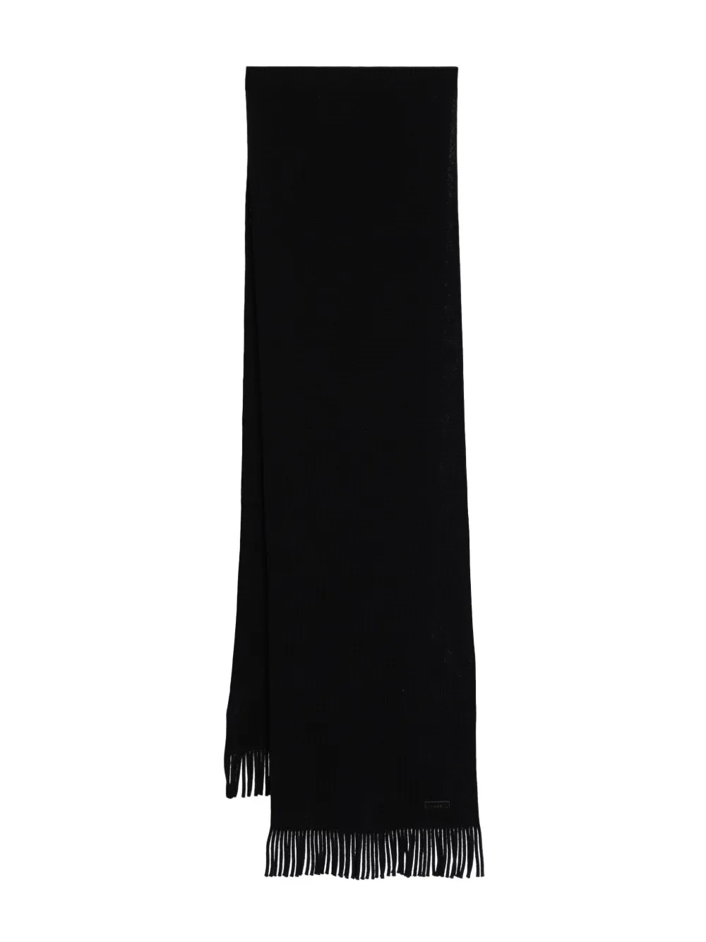 

Шерстяной шарф с нашивкой-логотипом BOSS, синий