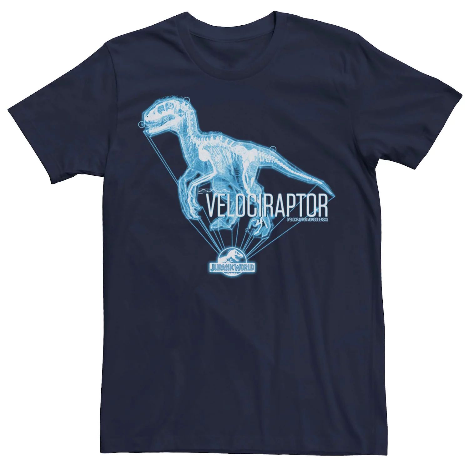 

Мужская футболка с голограммой и логотипом Jurassic World Velociraptor, Blue Licensed Character, синий