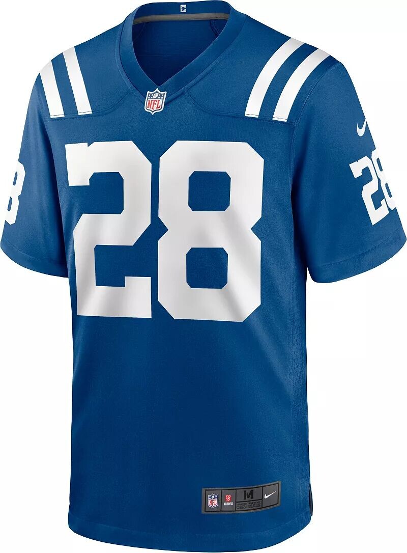 Мужская белая игровая майка Nike Indianapolis Colts Jonathan Taylor #28 — фото 4