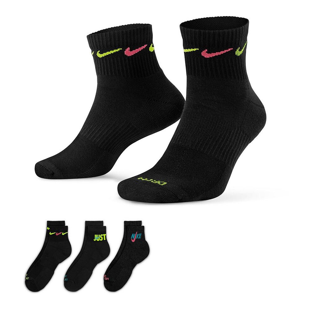 

Набор из трех мужских носков для тренинга Nike Everyday Plus с амортизацией до щиколотки, черный