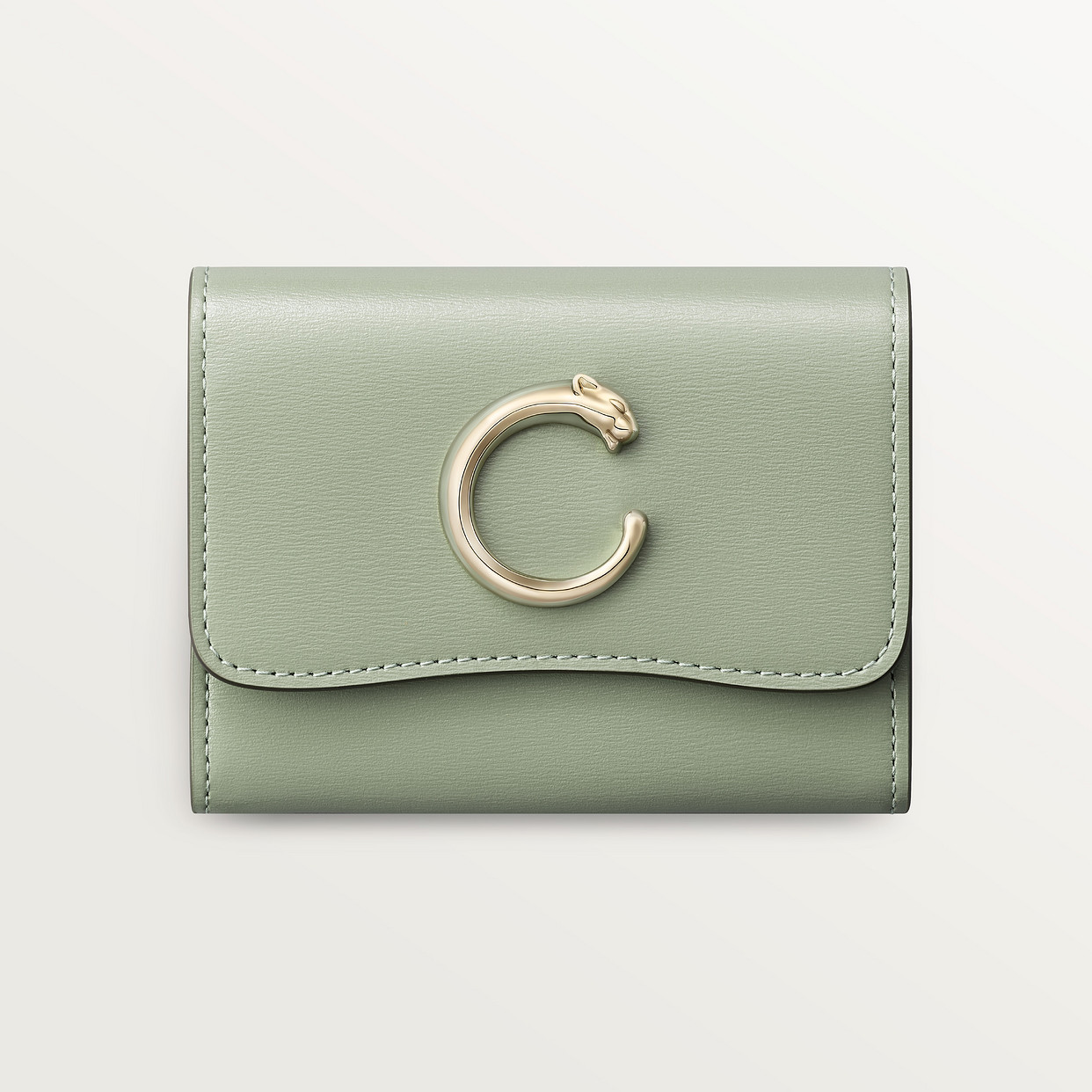 

Кошелек Cartier Portefeuille mini, Panthère C de Cartier, телячья кожа зернистого цвета