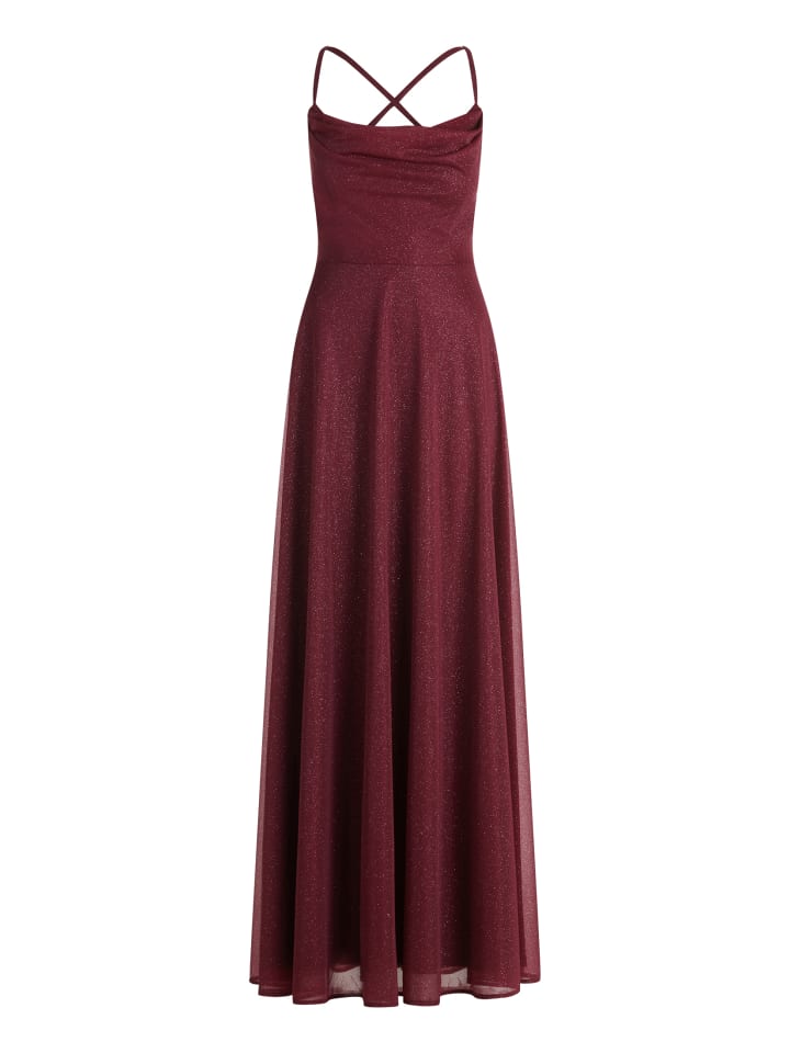 

Vera Mont Вечернее платье с ниспадающим вырезом, красно-серого цвета