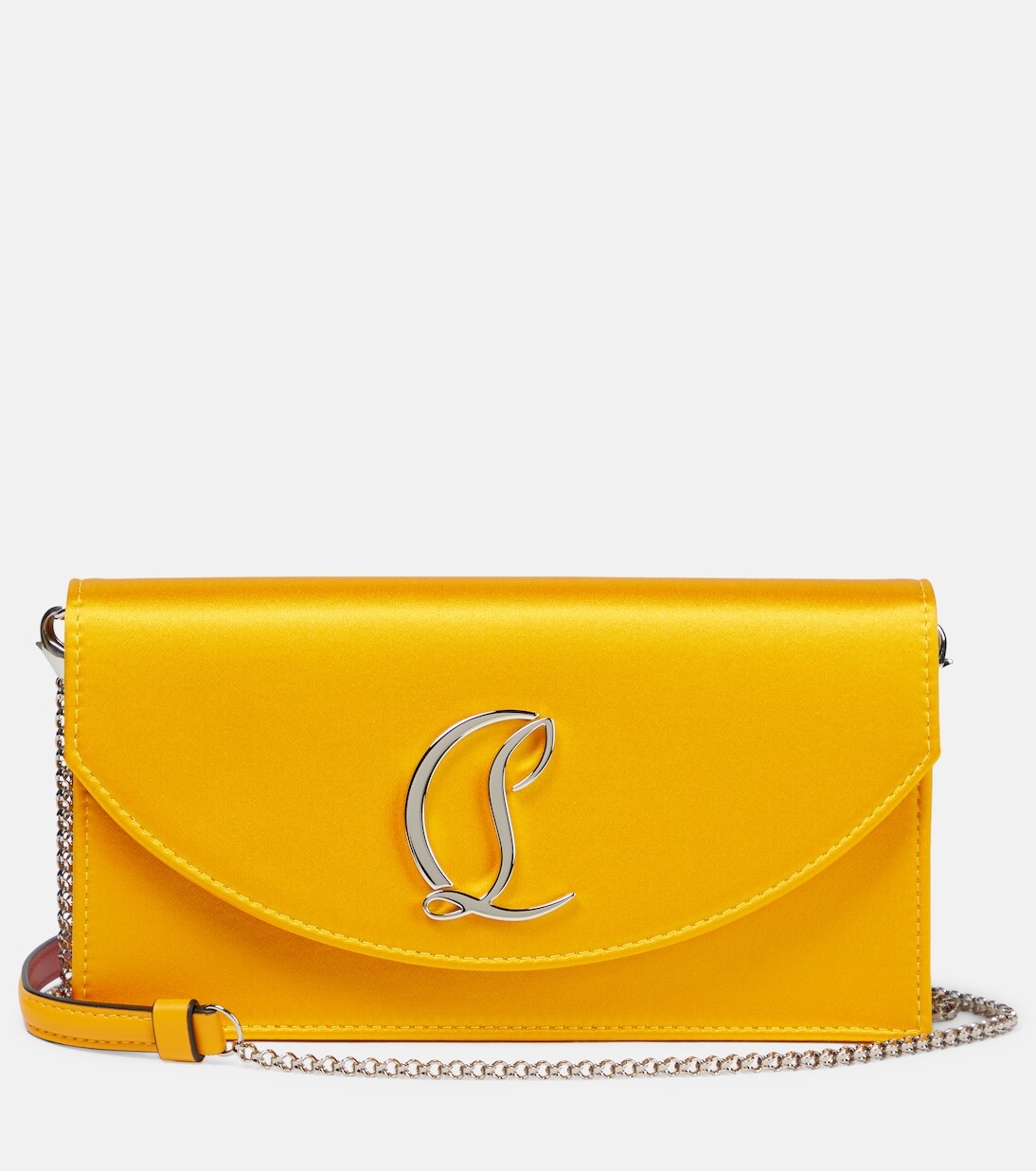 

Атласный клатч loubi54 Christian Louboutin, желтый