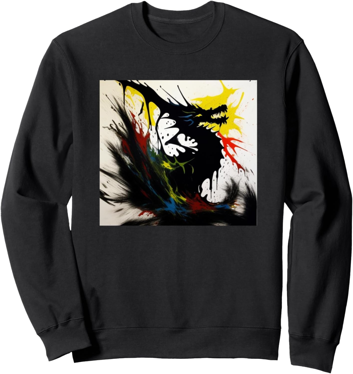 

Красочный силуэт дракона. Толстовка для любителей драконов Dragon Art Men Women Kids Boys + Girls Gift, черный