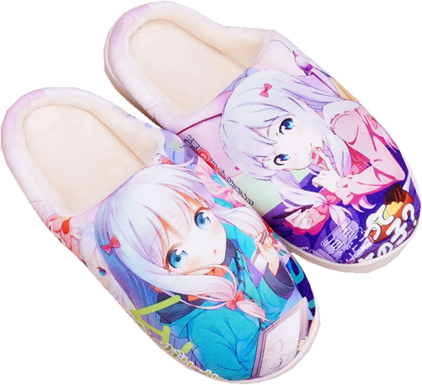 

Домашние тапочки в стиле аниме, мягкие плюшевые, для женщин и мужчин, зимние, противоскользящие, для дома, без шнурков Wanhongyue, Color/3