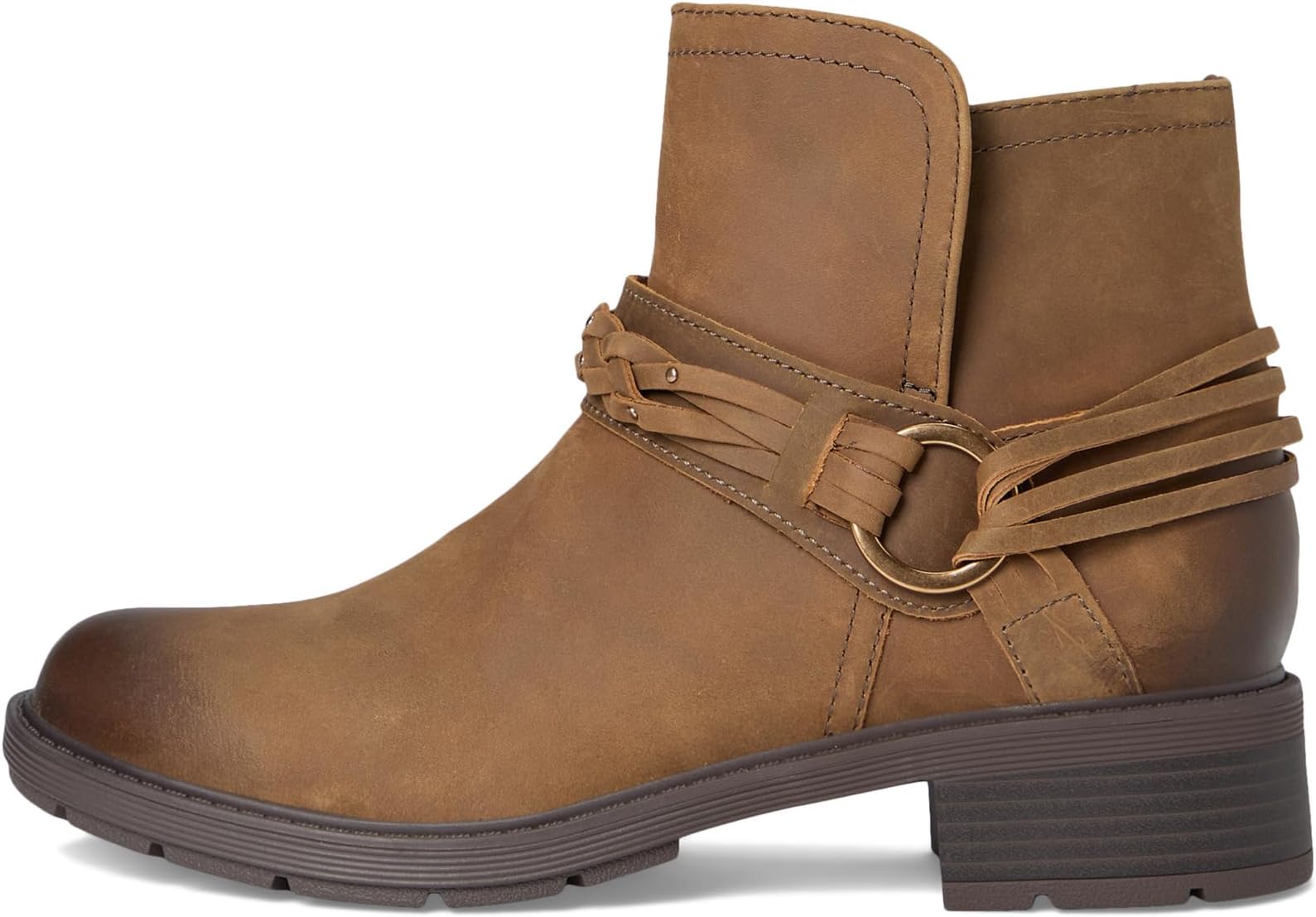 Ботильоны женские Clarks Hearth Kaylie с переплетенным стильным ремешком кожаные, коричневый — фото 4