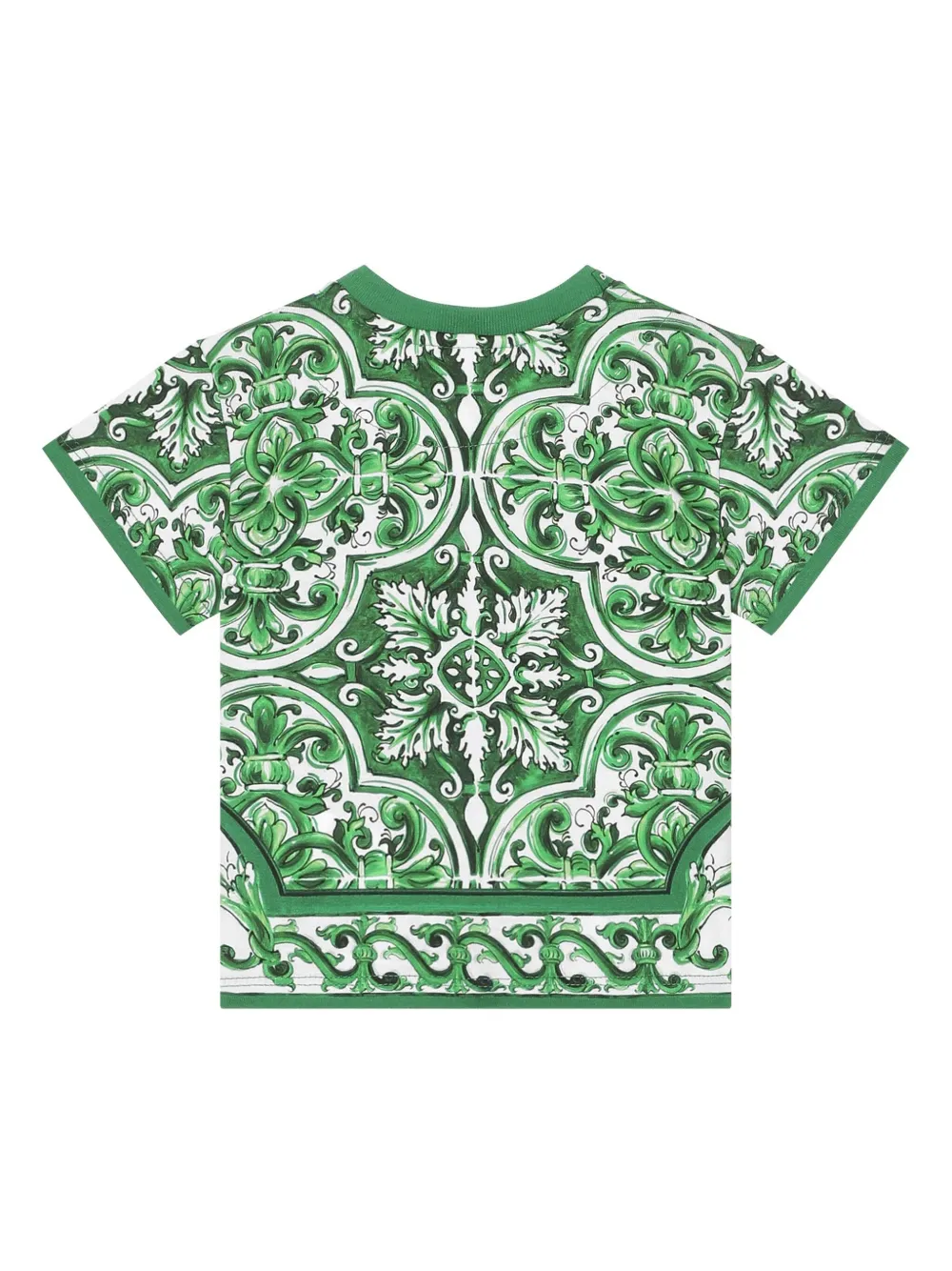 Футболка с принтом Majolica Dolce & Gabbana Kids, зеленый — фото 2