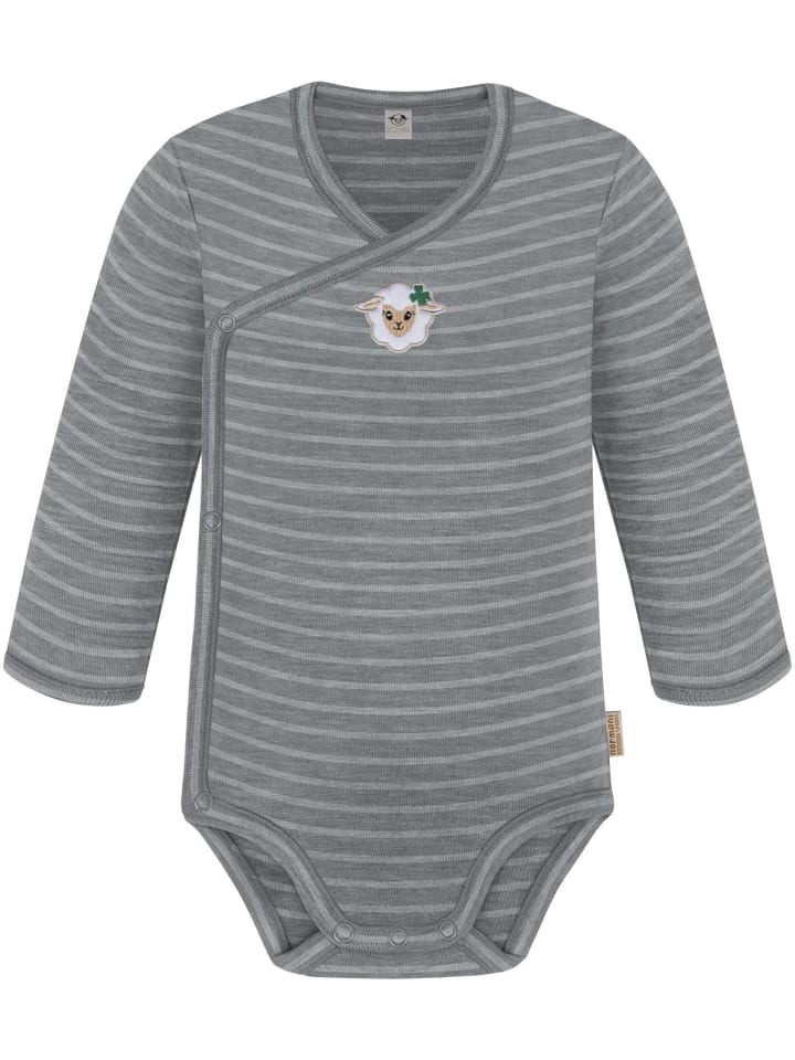 

Normani Outdoor Sports Детский боди-халат с длинными рукавами из мериносовой шерсти "Kaitaia" в серую полоску