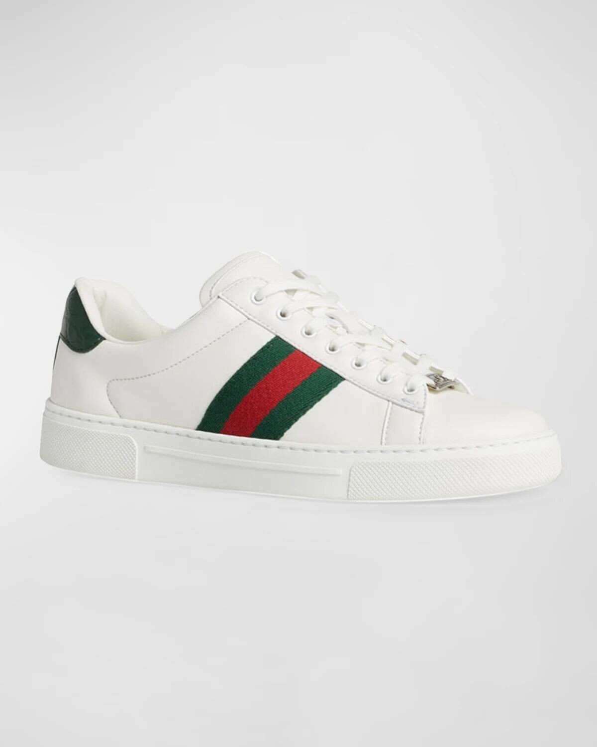Кожаные низкие кеды Ace Web Gucci, цвет Bianco — фото 2