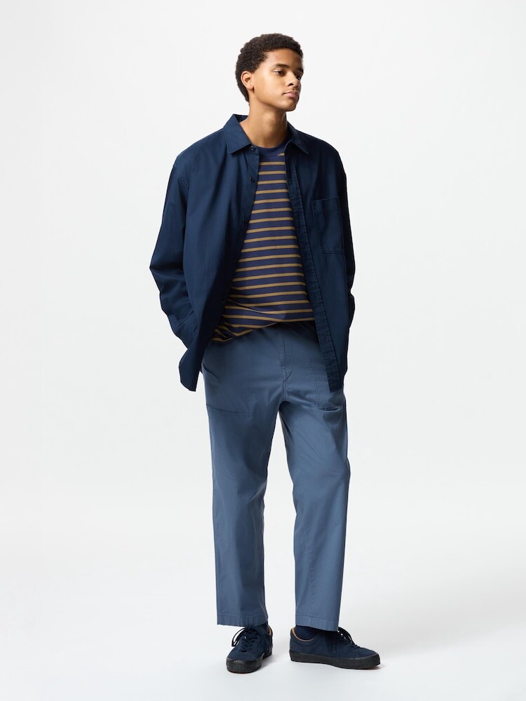 

Легкие брюки в рубчик Uniqlo, синий