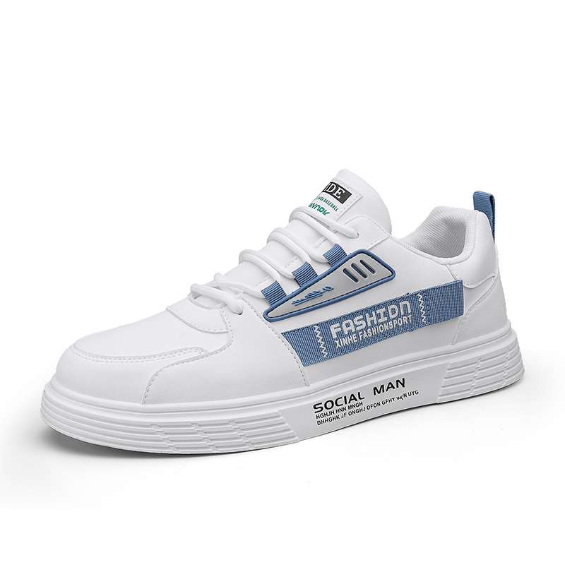 

SHOUBA Мужские низкие скейтбордские кроссовки бело-синие, цвет White Blue