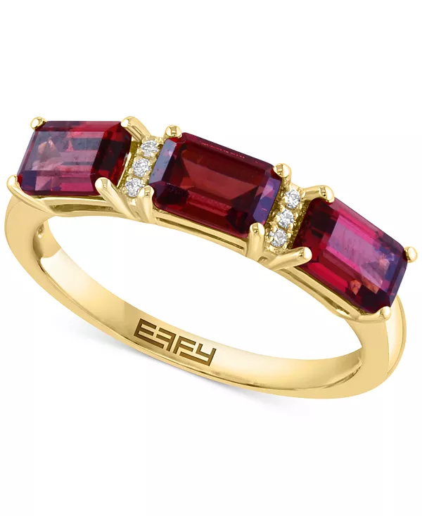 

Кольцо с гранатом Эффи (2-1/3 карата) и бриллиантами из 14-каратного желтого золота Effy Collection, garnet