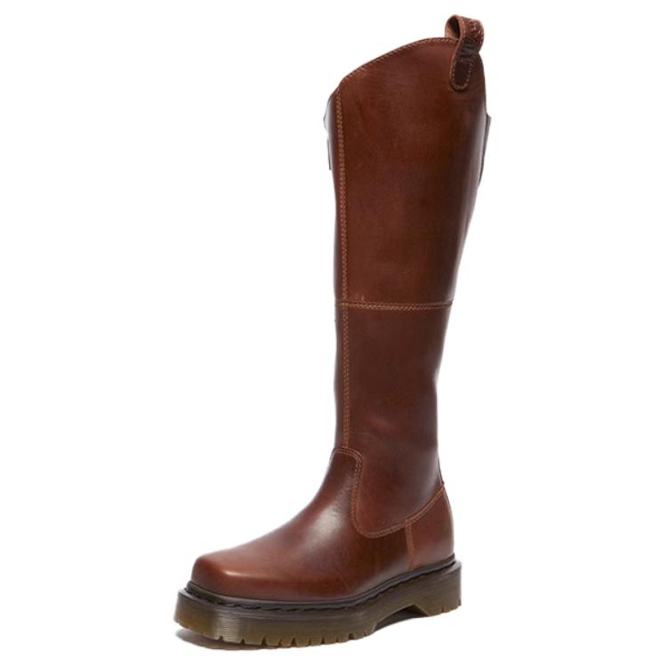Высокие сапоги 3,5 см женские красно-коричневые Dr.Martens — фото 2