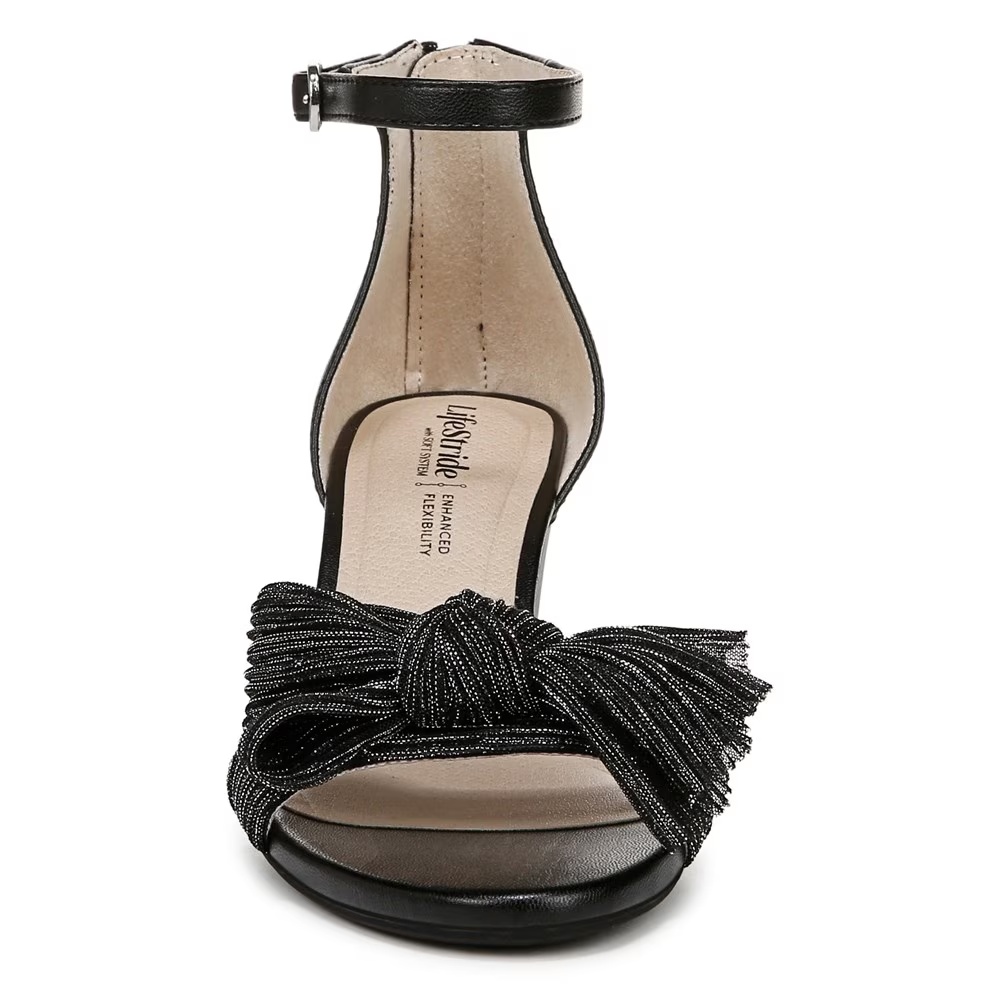 Женские босоножки на каблуке Florence bow от Lifestride, black faux leather — фото 3