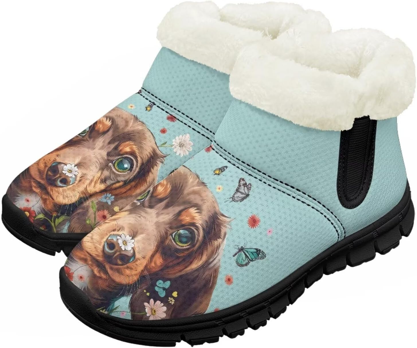 

Снежные ботинки для малышей, мальчиков и девочек, зимние теплые ботинки, низкие туфли, искусственный мех, для холодной погоды, на улице Chririnla, Cute Dachshund