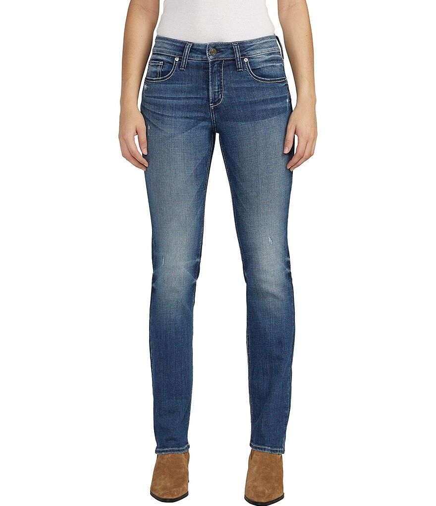 

Прямые джинсы Suki со средней посадкой Silver Jeans Co., синий