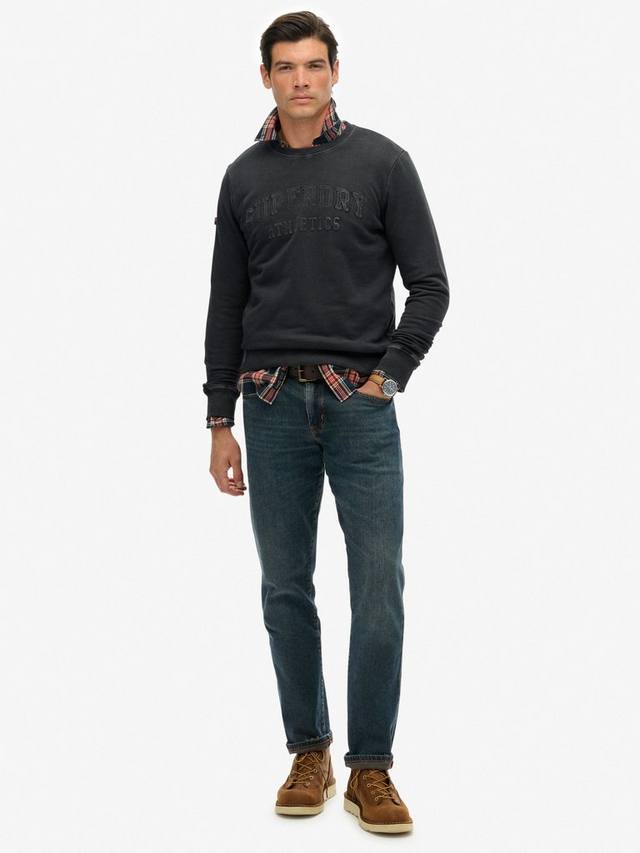 Атлетический тисненый хлопковый свитшот Superdry, Jet Black — фото 3