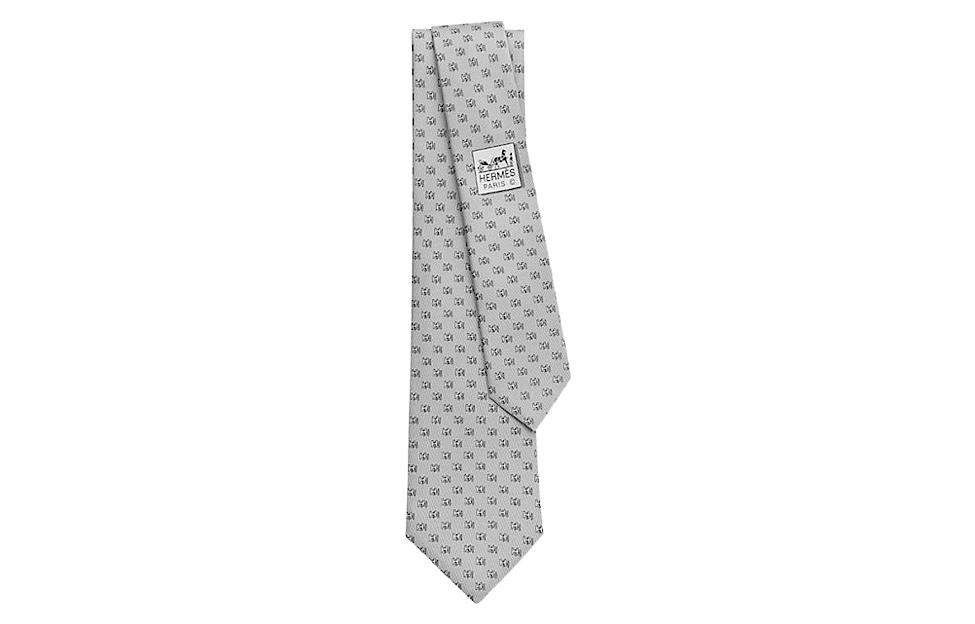 

HERMES Мужской серый галстук, Gray