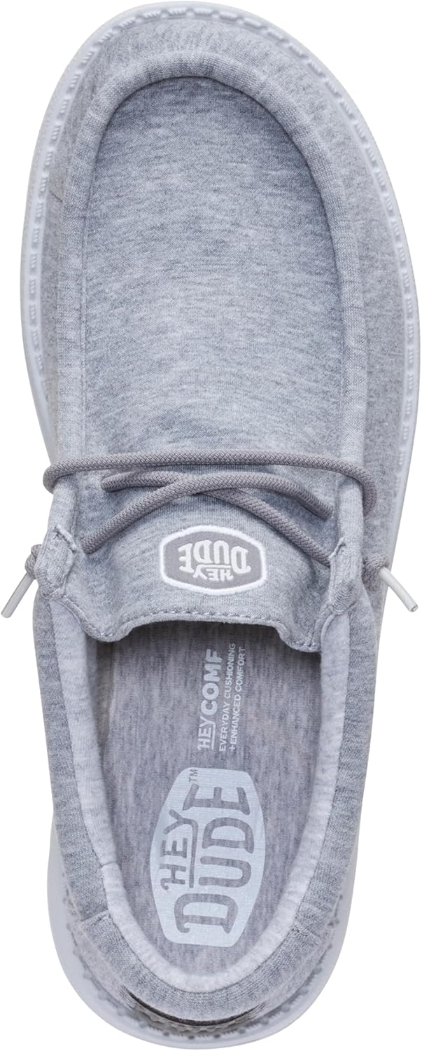 Мужские слипоны HEYDUDE Wally Stretch из джерси, Легкие и удобные туристические лоферы с эластичными шнурками, серый — фото 3