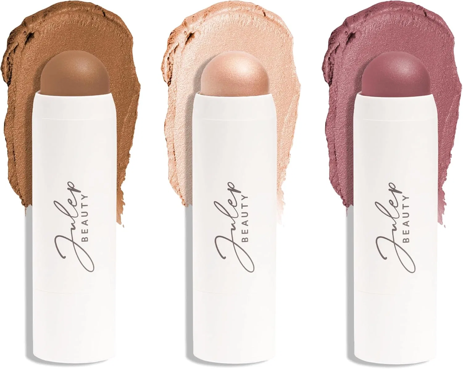 Тени-румяна-помада 3-в-1 Julep в наборе 3 шт, Muted Mauve, Neutral Bronze, Sheer Glow