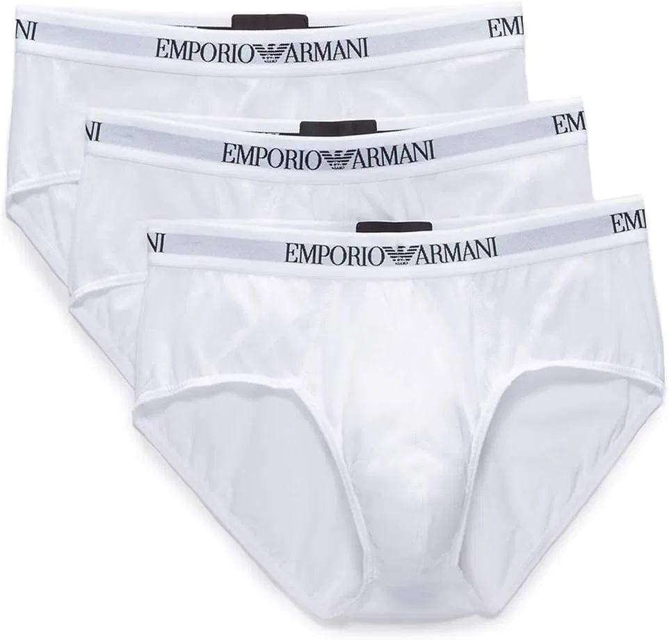 Брифы хлопковые Emporio Armani, белый