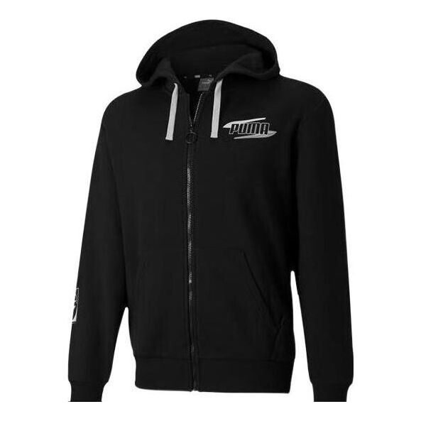 

Куртка rebel full-zip hoody jacket 'black white' Puma, черный