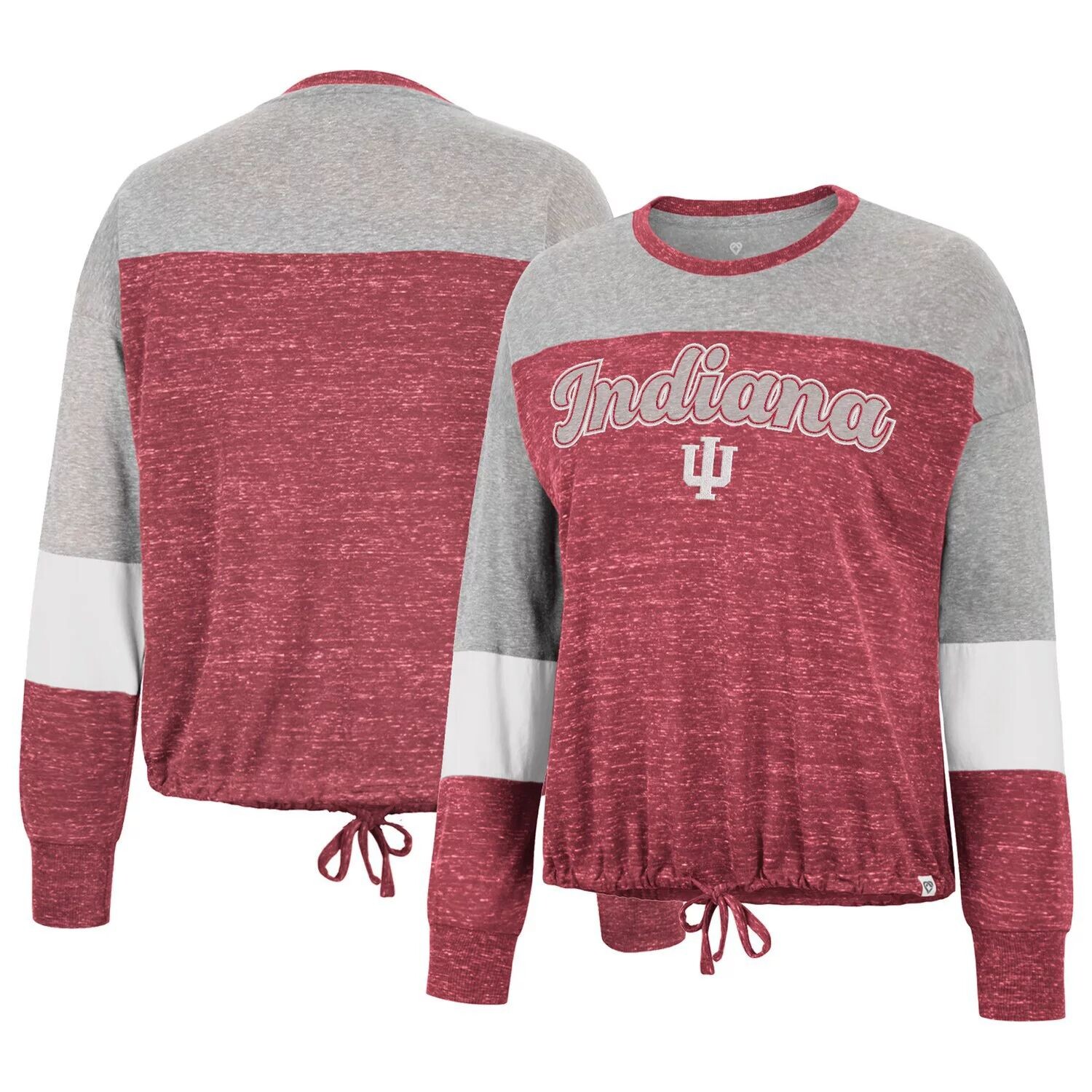 

Женская футболка Colosseum Crimson Indiana Hoosiers Joanna с длинными рукавами и завязкой спереди Colosseum