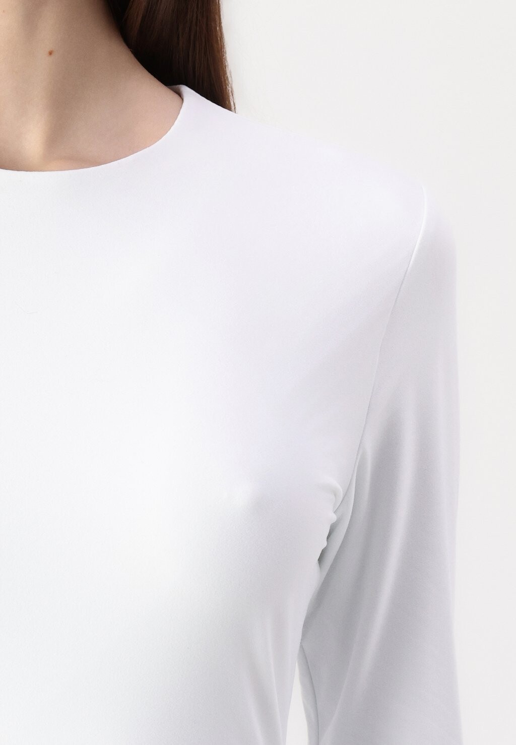 

Топ с длинными рукавами SOFT MATTE CREW Abercrombie & Fitch, белый