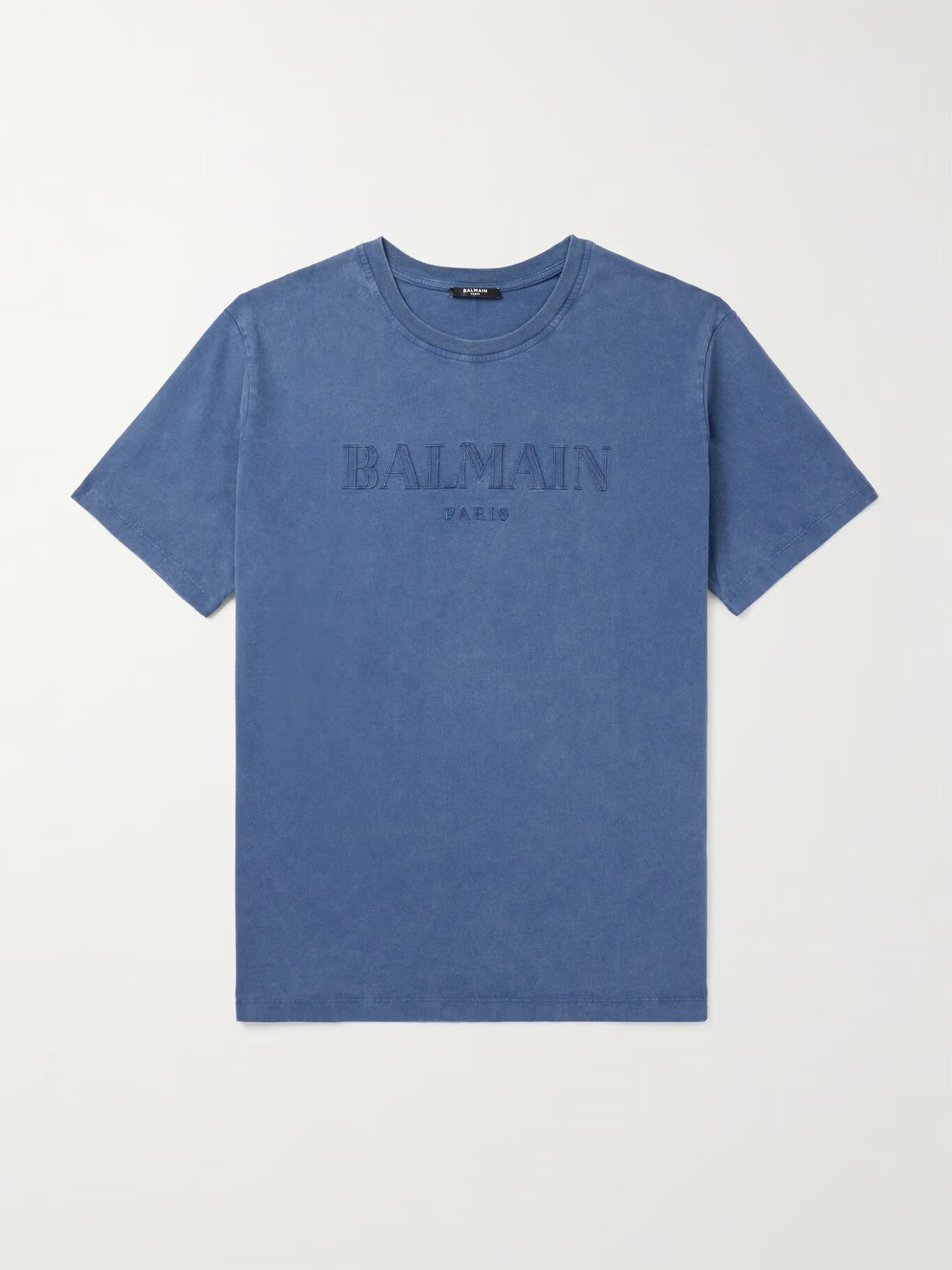 

Футболка из хлопкового джерси с принтом BALMAIN, синий