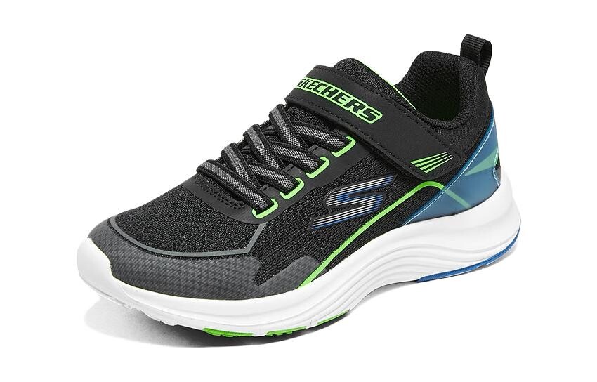 Детские кроссовки GS Low-top черные/зеленые Skechers, черный/зеленый — фото 2