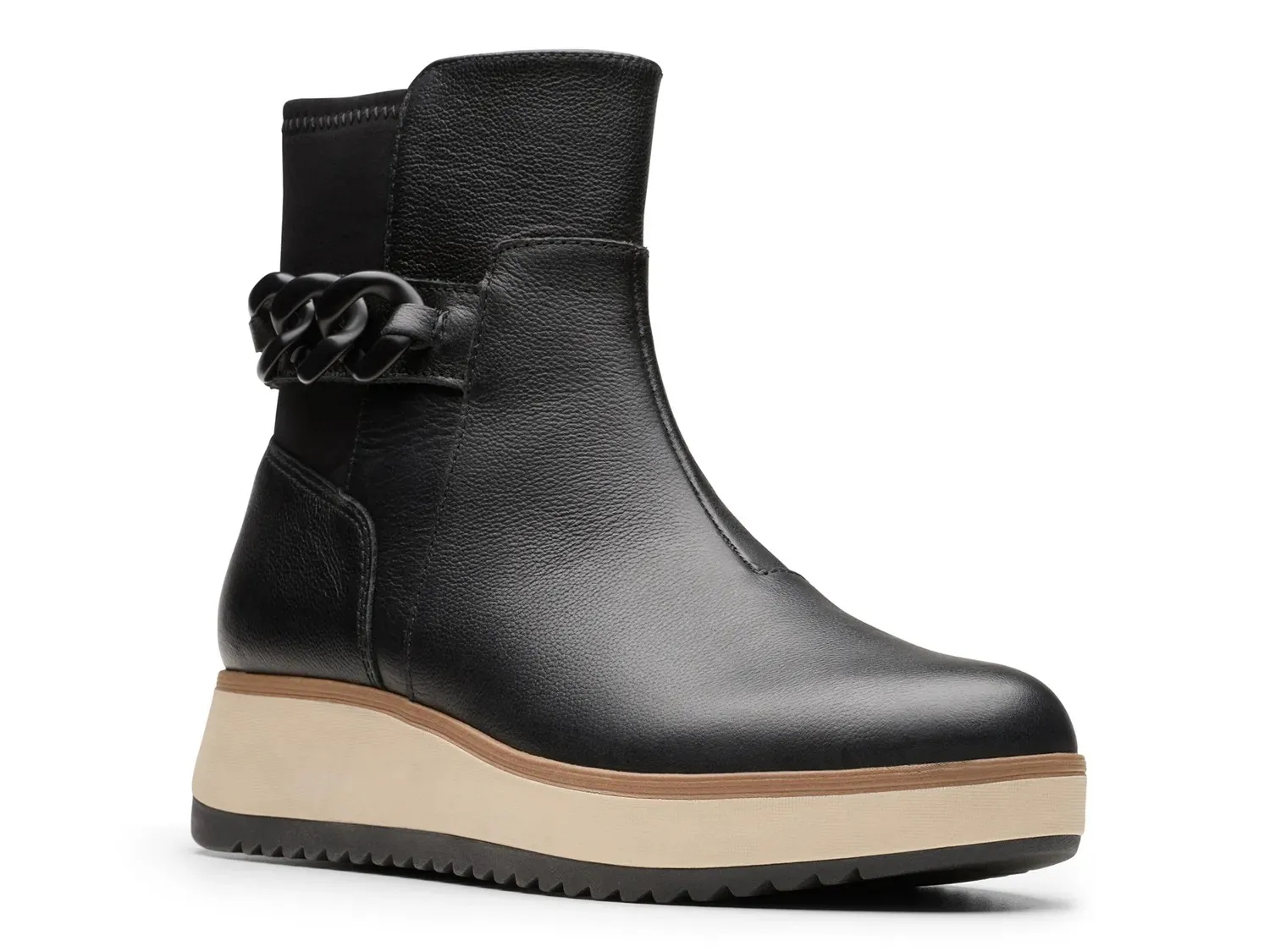Ботильоны Clarks Zylah Rose на танкетке, черная кожа