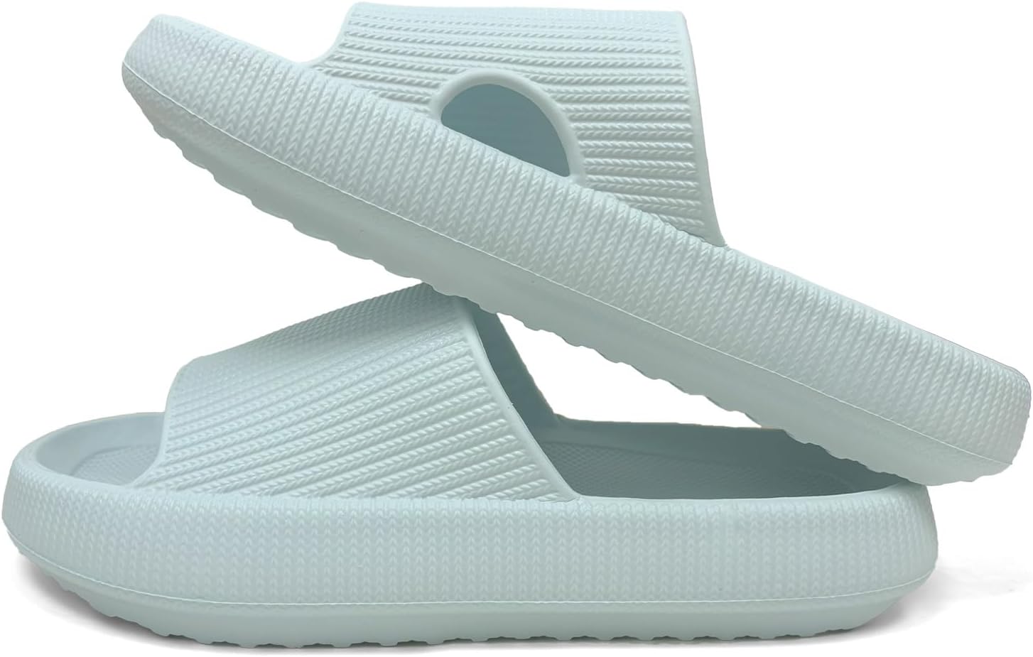 

Женские и мужские шлепанцы Ohiatn Cloud, домашние, для душа, с мягкой подушечкой, удобные, амортизирующие, для восстановления, с толстой подошвой, противоскользящие, быстро сохнущие, подушки, Шлепацы, светло-голубой