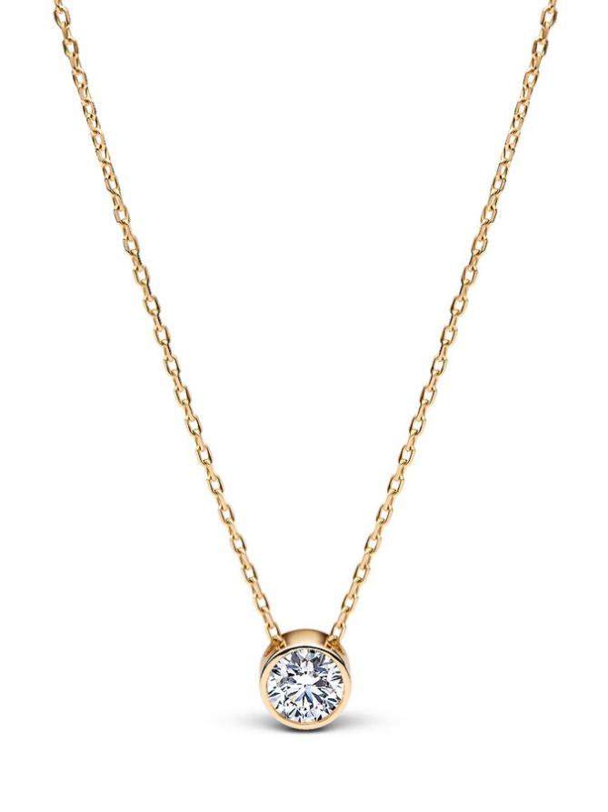 

Ожерелье Pandora Era Bezel Lab-Grown Diamond Pendant Necklace, золото