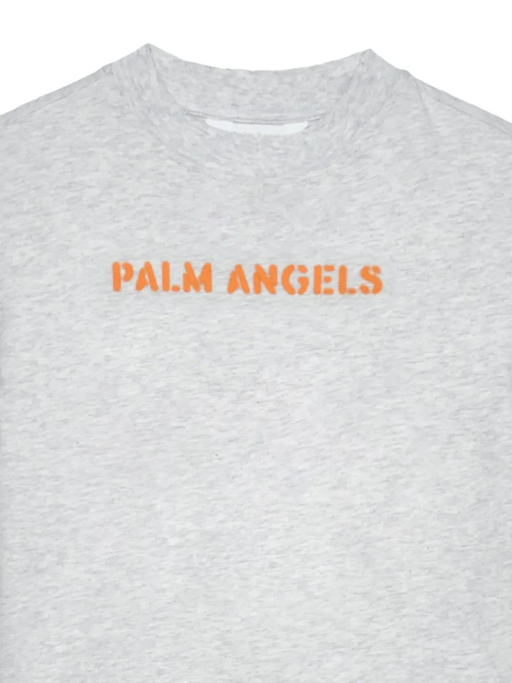 Футболка с оранжевым логотипом Palm Angels Kids, серый — фото 4