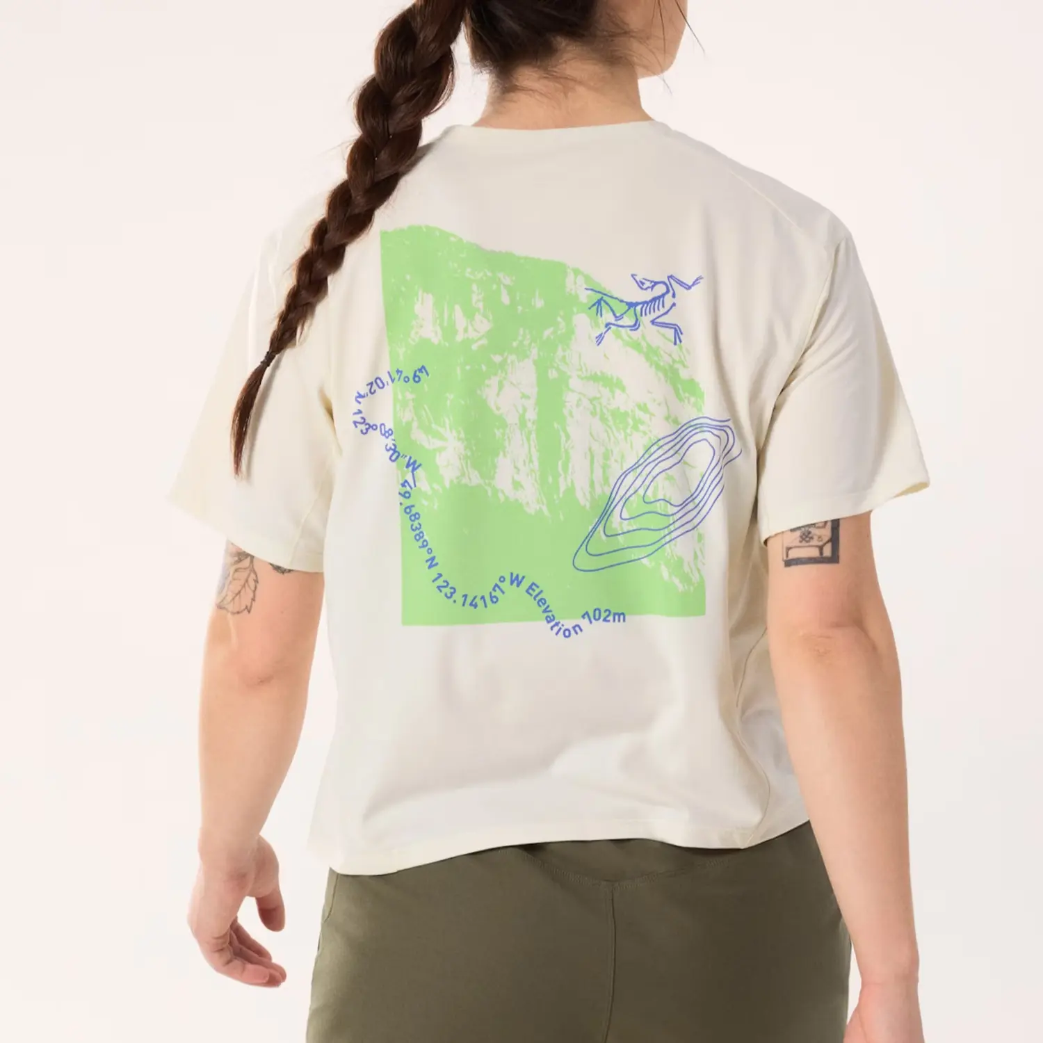 Футболка женская Arcteryx, светло-голубой/фиолетовый — фото 4