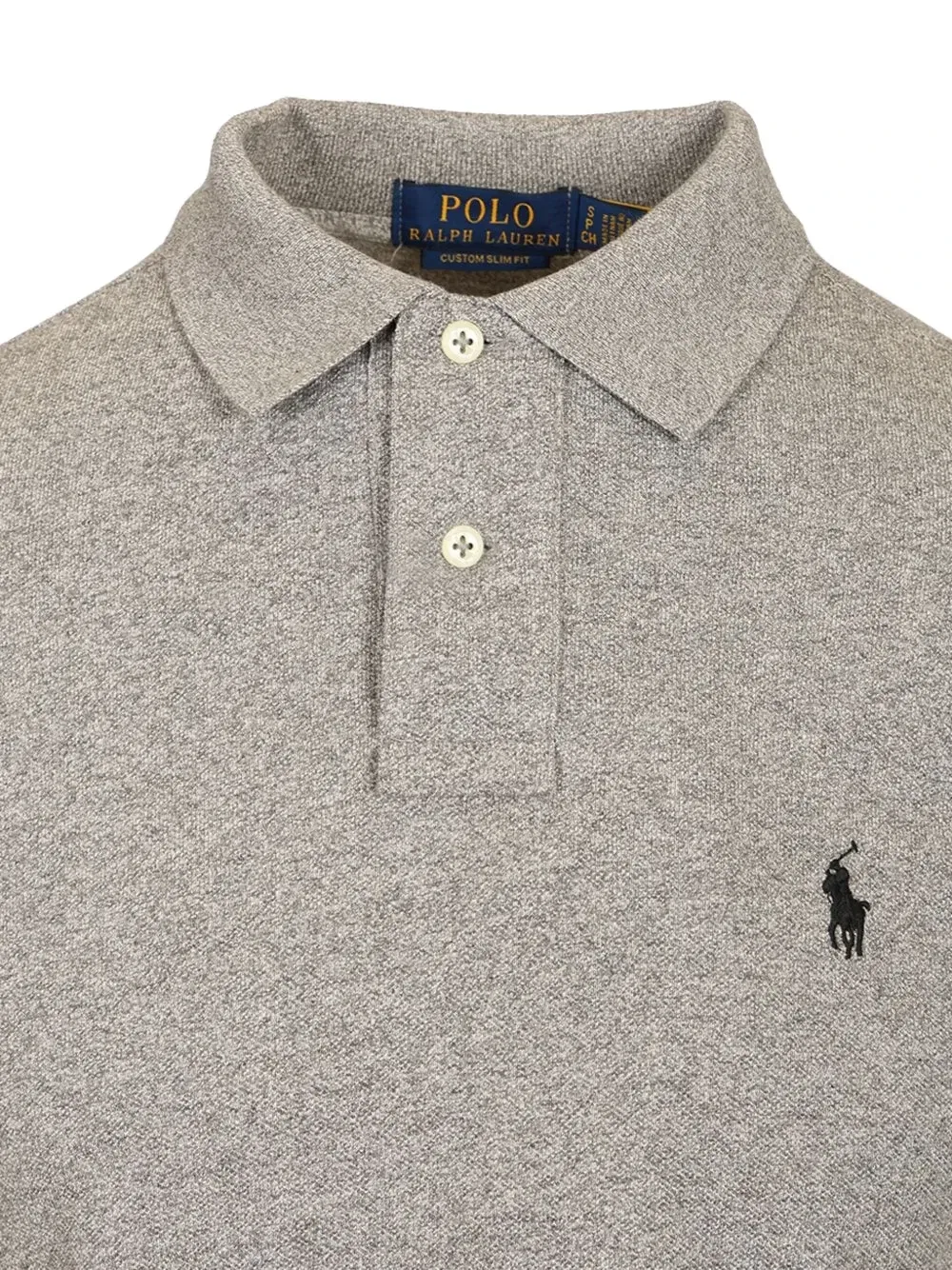Поло с длинными рукавами и вышитым пони POLO RALPH LAUREN, серый — фото 3
