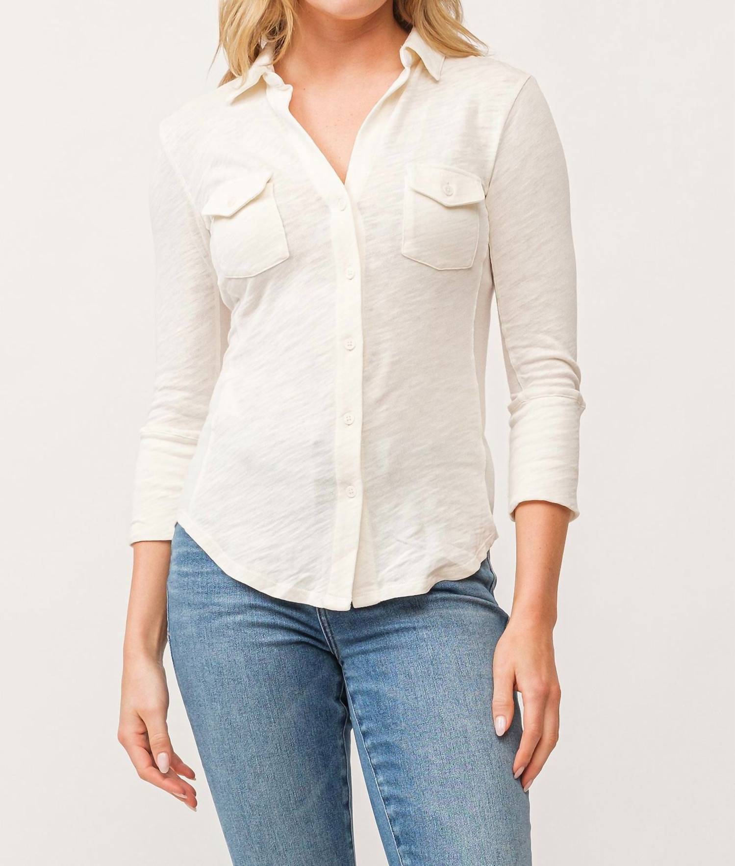

Топ Fedora Button Down в античном белом цвете DEAR JOHN DENIM
