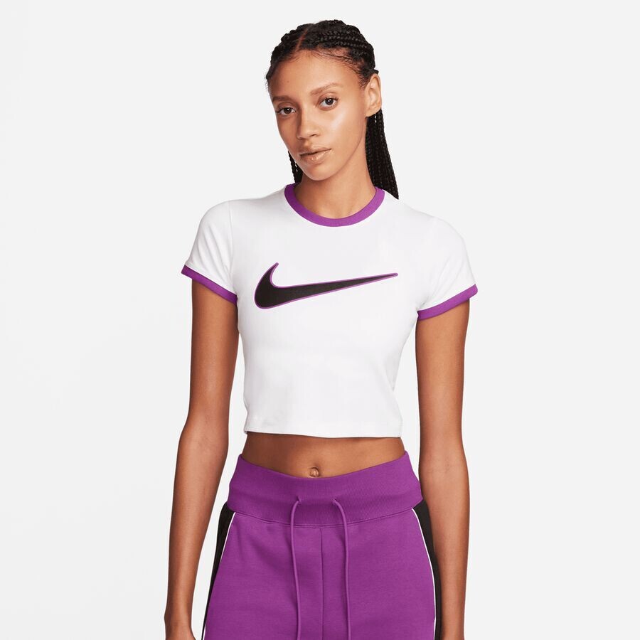 

Спортивная футболка Baby Swoosh NIKE, цвет white/bold berry