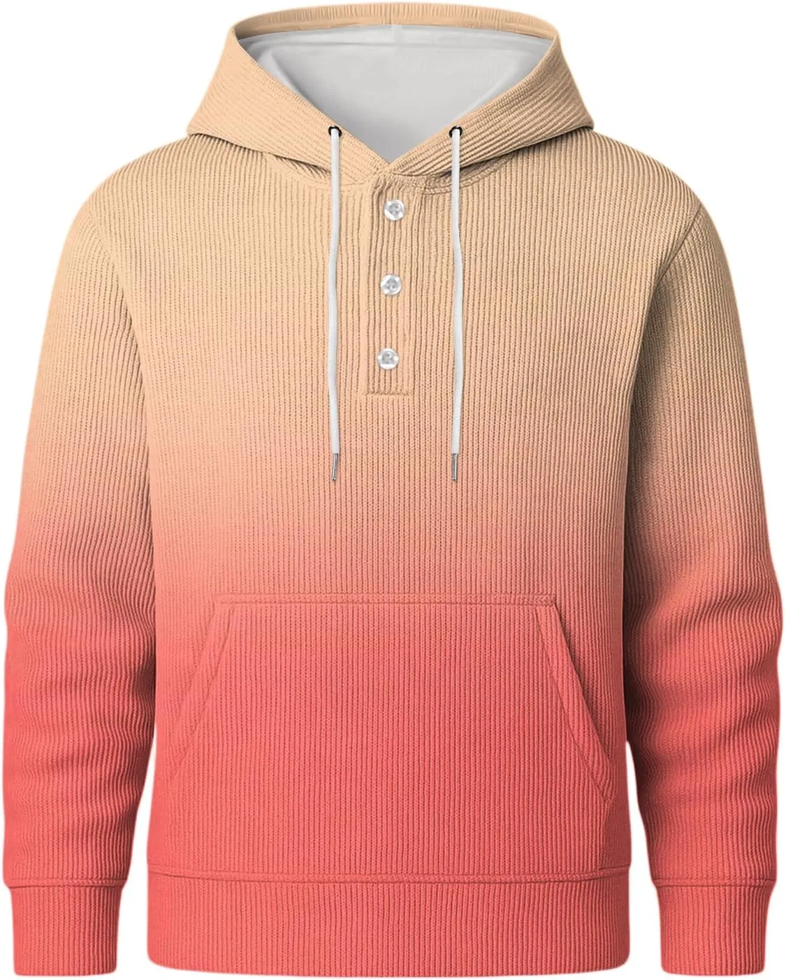 Мужская толстовка с капюшоном, принт, с карманами, 3-watermelon Red — фото 3