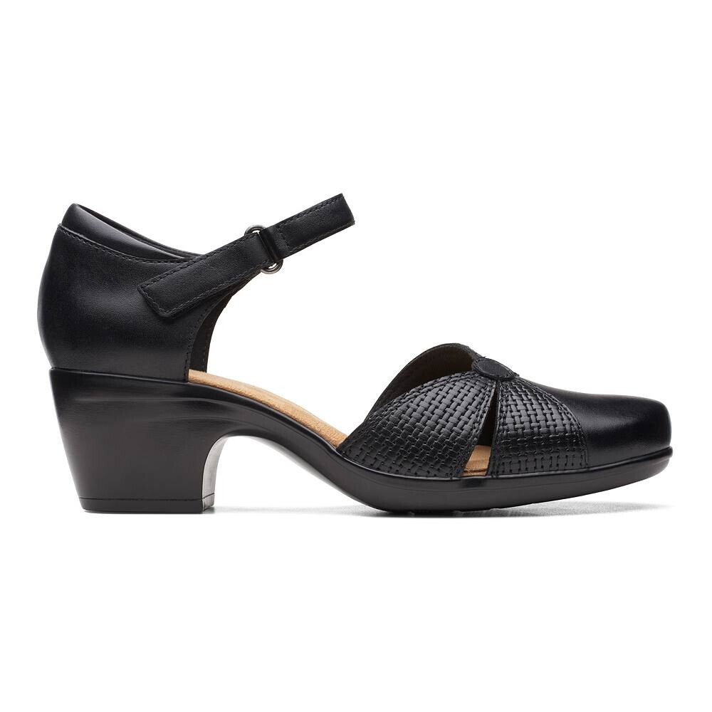 Женские кожаные туфли Clarks Emily Rae с ремешком на щиколотке, черный — фото 2