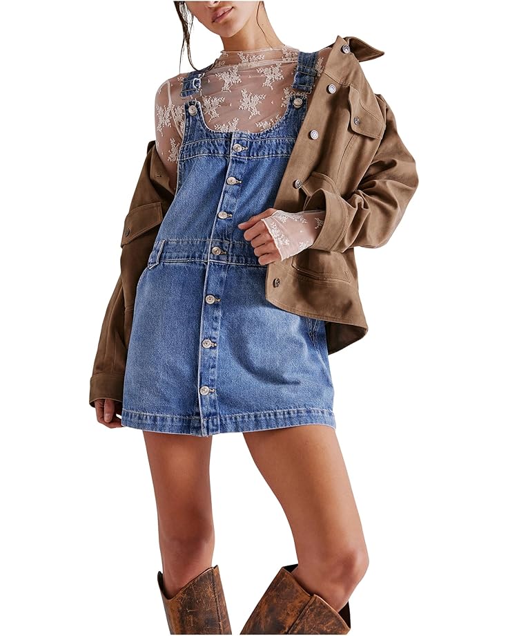 

Комбинезон Free People Edie Denim Skirtall, цвет Nimbus