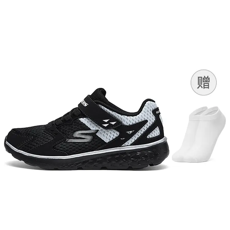 

Skechers Kids Кроссовки детские с низким верхом, противоскользящие, износостойкие, черно-белые