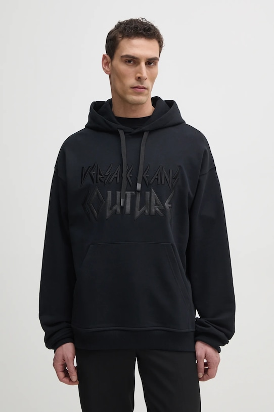 

Хлопковая толстовка Versace Jeans Couture, черный