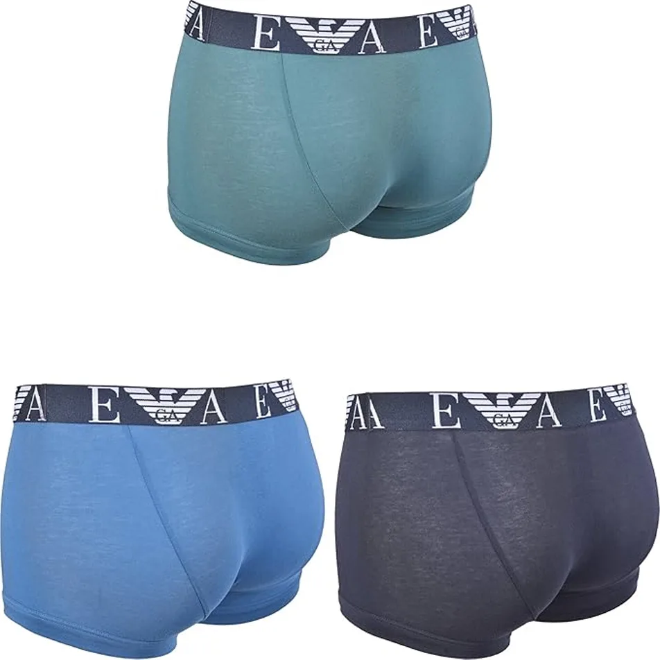 EA Boxer Shorts Men's 3 Pack EMPORIO ARMANI, 3 pack (зеленый+синий+черный) — фото 3