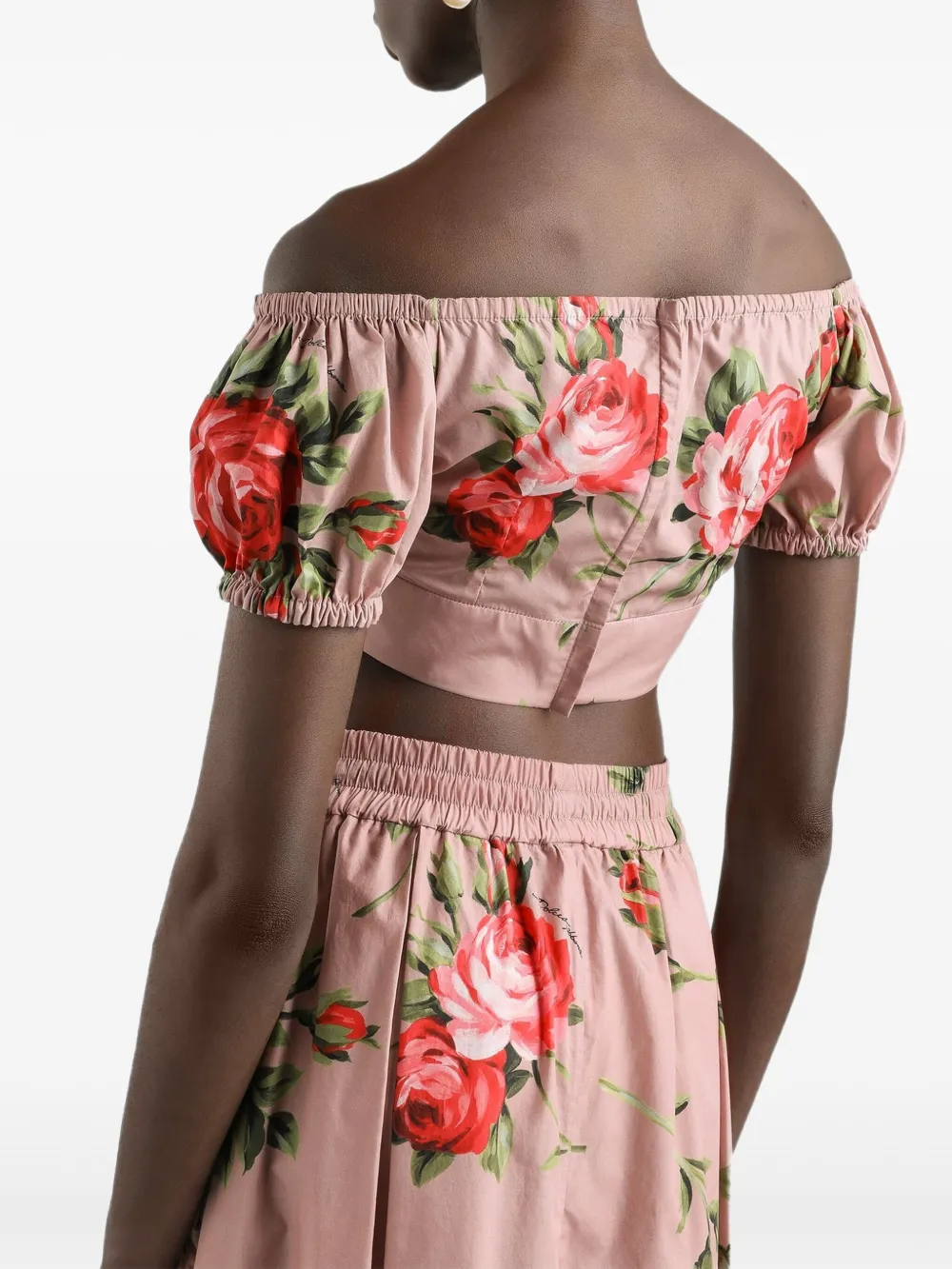 Топ с цветочным принтом Dolce & Gabbana, розовый — фото 4