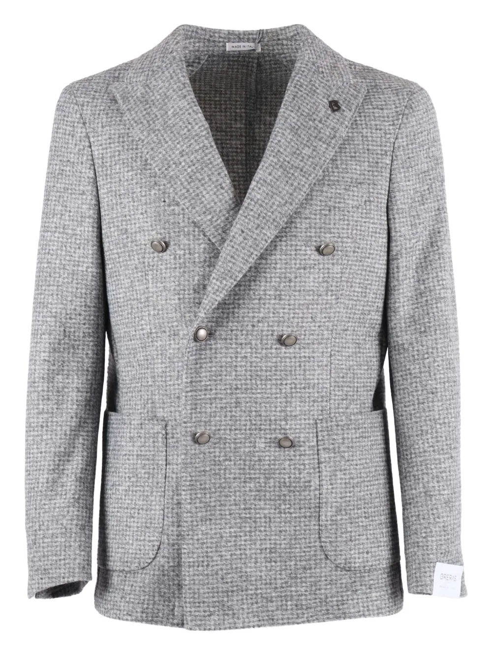 

Двубортный жакет в клетку Brera, серый